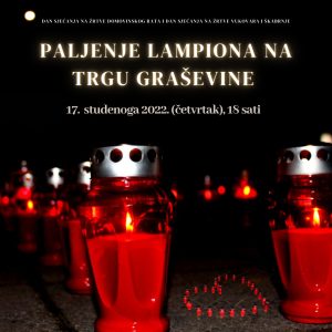 Paljenje lampiona na Trgu graševine u spomen na žrtve Domovinskog rata, Vukovara i Škabrnje