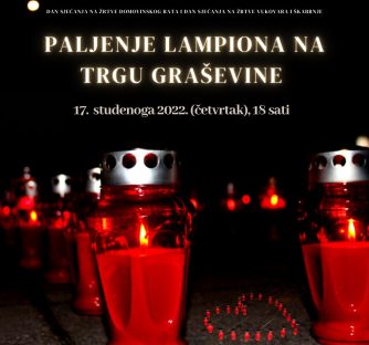 Paljenje lampiona na Trgu graševine u spomen na žrtve Domovinskog rata, Vukovara i Škabrnje